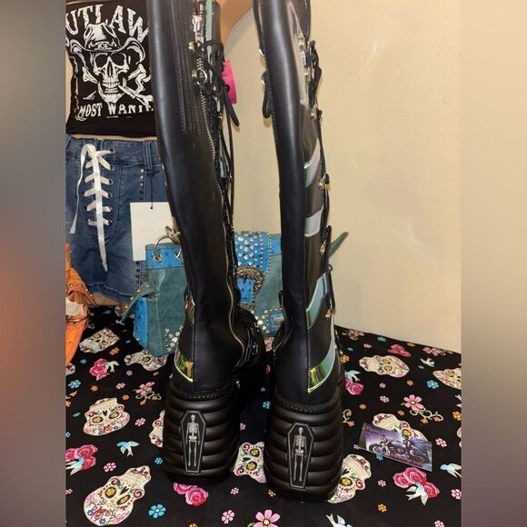 Demonia Magic Mirror Rave/ Concert Boots - Picture 6 of 6